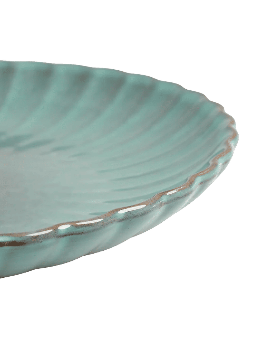 Scalloped Teal Ceramic Dinner Plate 25cm (1)