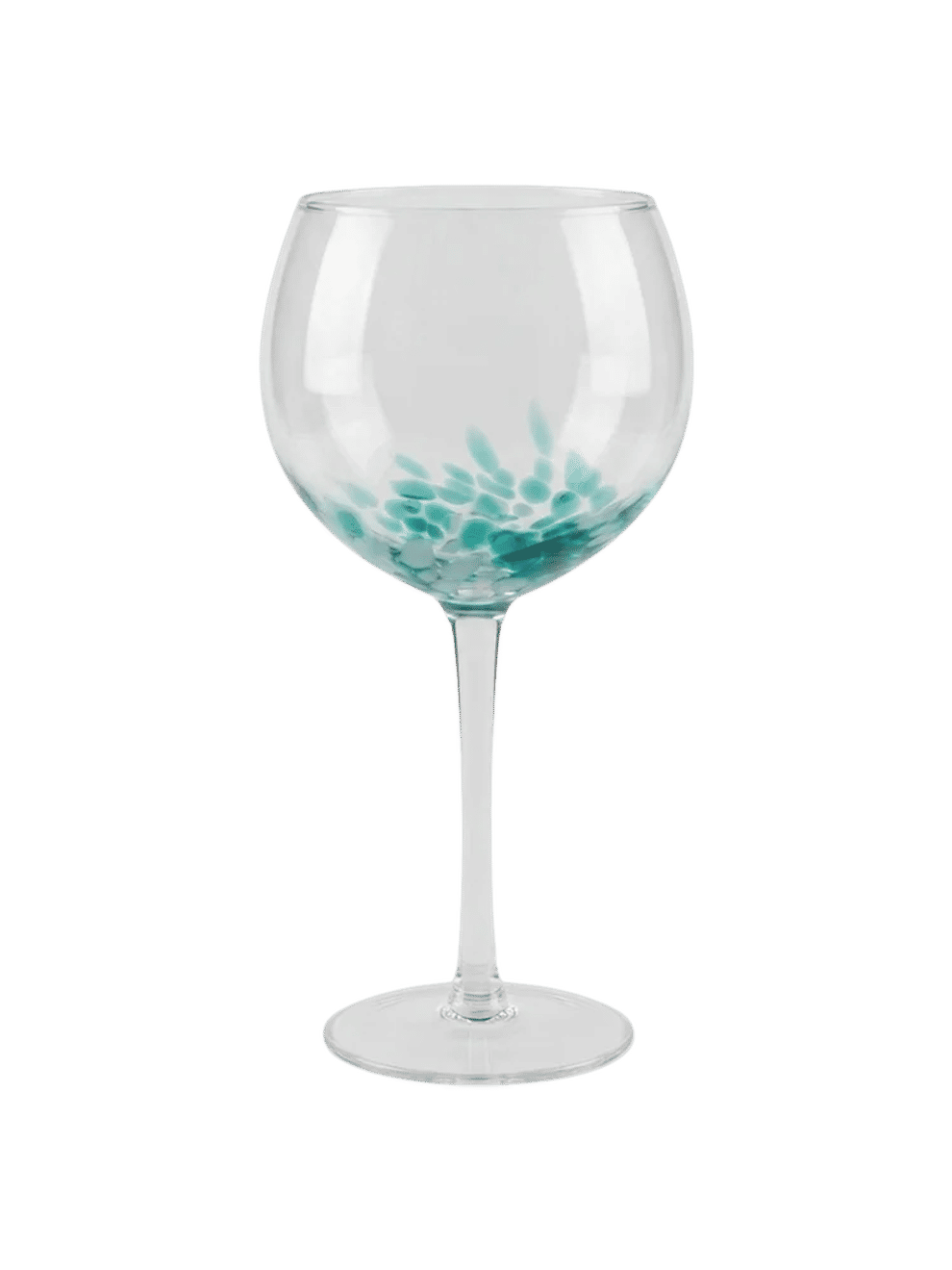 Decorative Teal Speckled Wine Glass 9x8.5x20.8cm