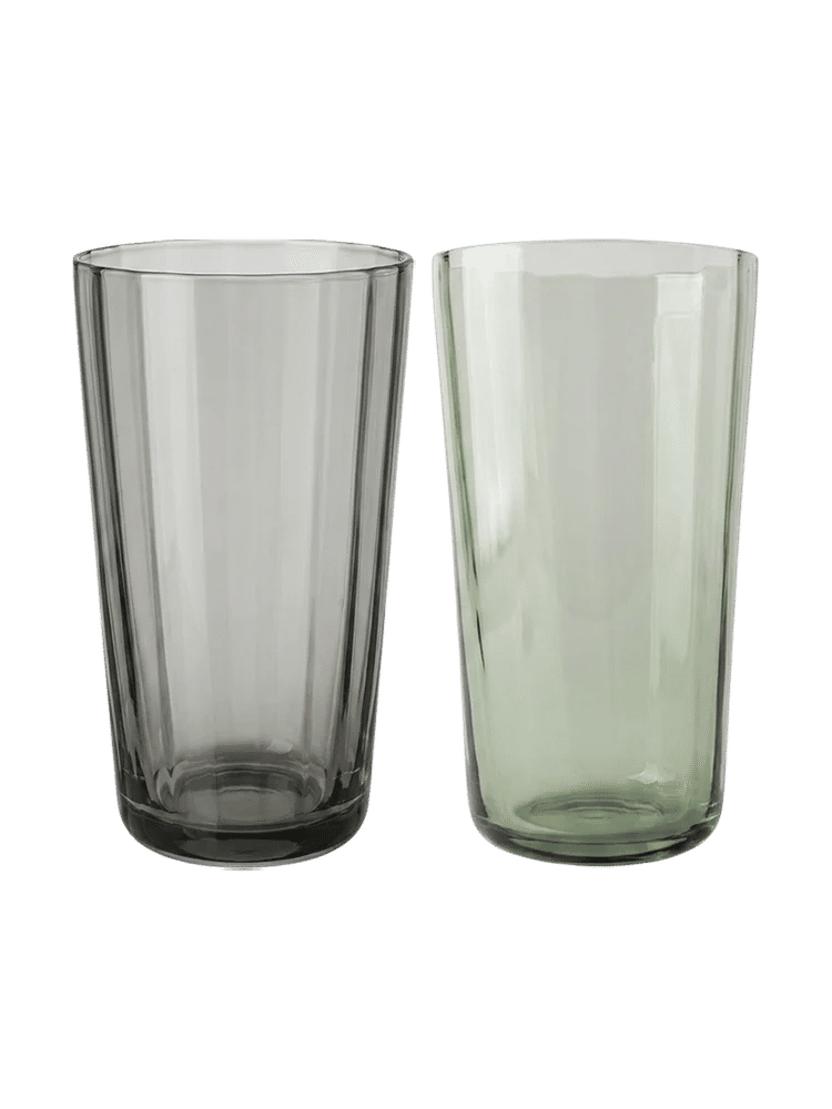 Clear and Tinted Glass Tumbler   ( Assorted ) 9x6.5x15.5cm