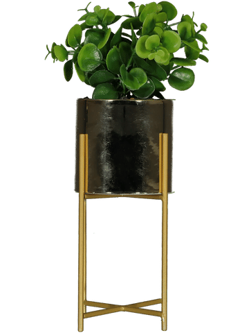 Faux Plant On Gold Pot