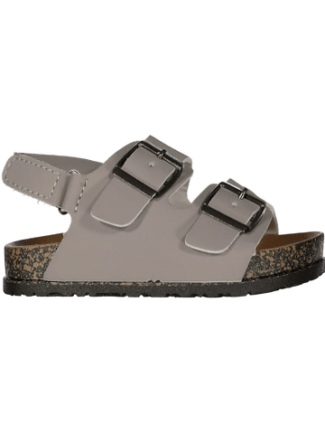 Grey Double Buckle Sandals