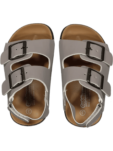 Grey Double Buckle Sandals