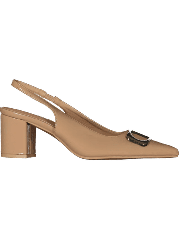 Nude Slingback Block Heels
