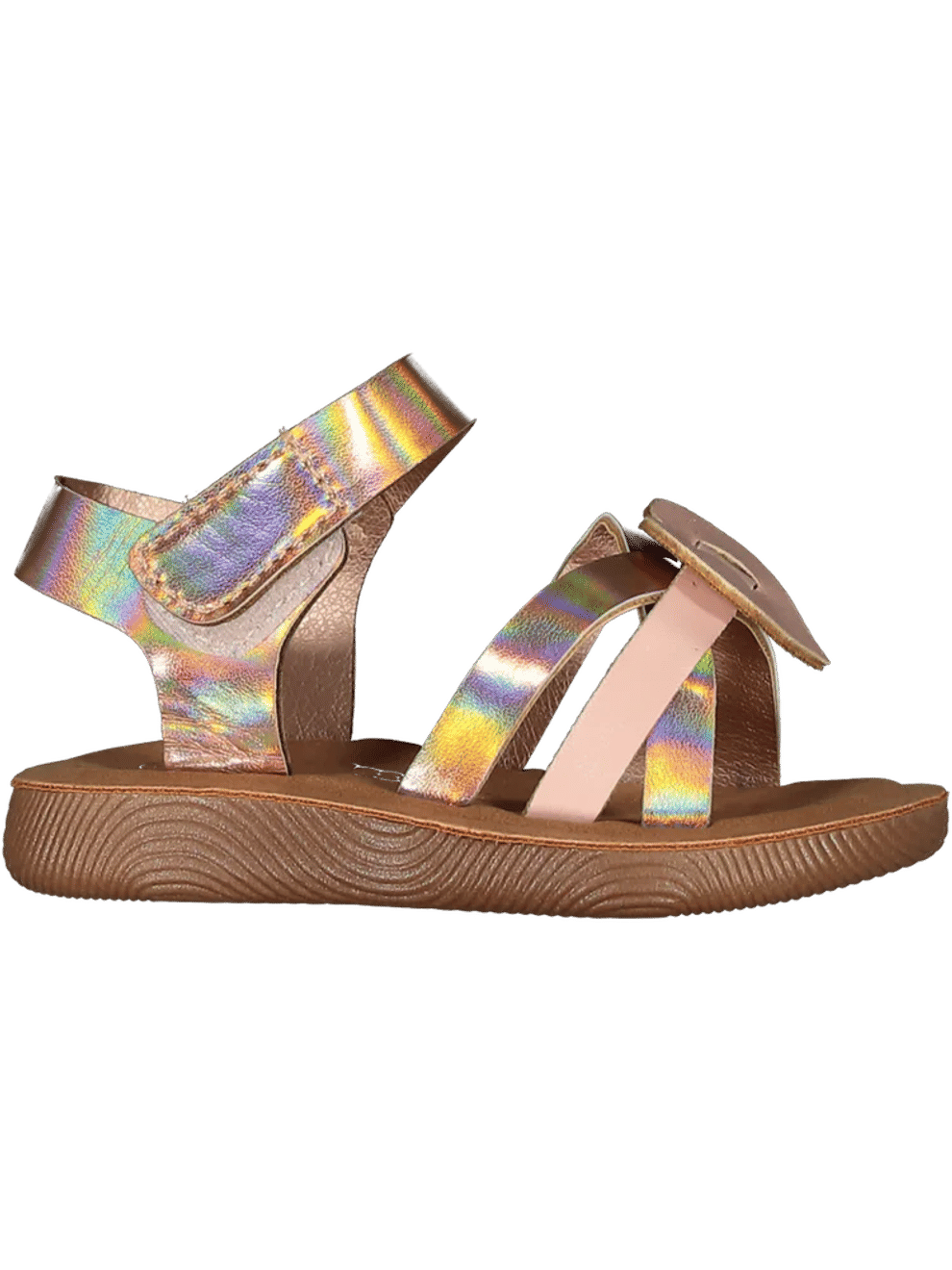 Pink Metallic Shimmer Bow Sandals