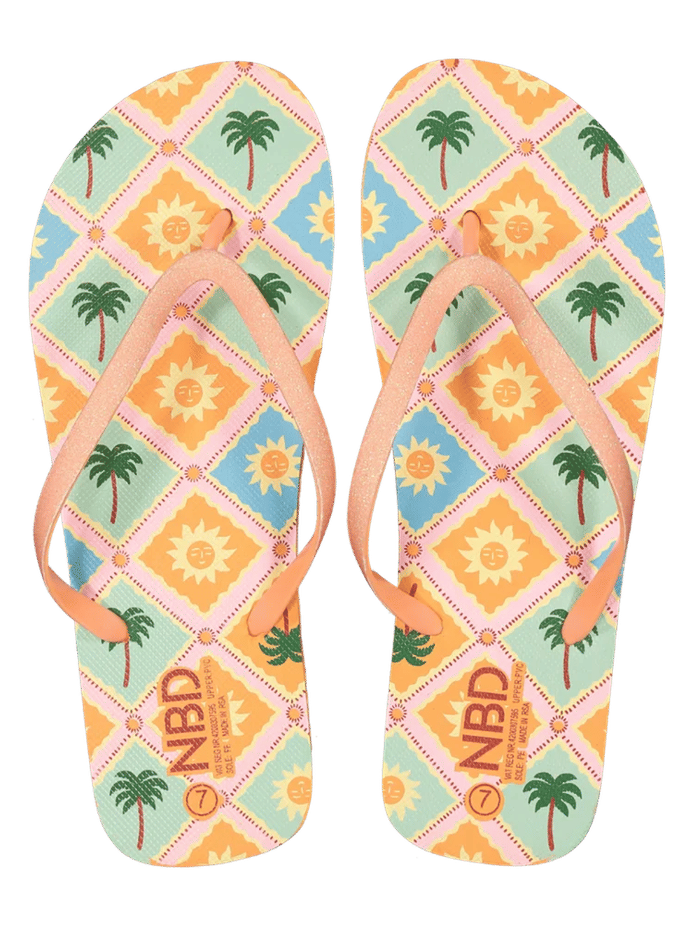 Printed Palm Tree Flip Flops