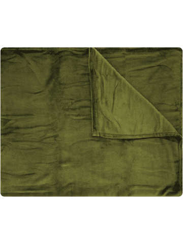 Olive Flannel Fleece Throw