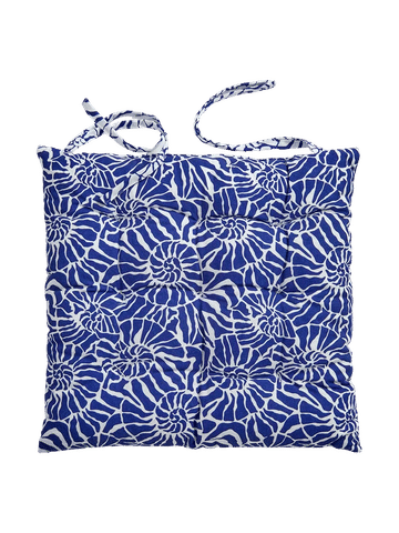 Blue and White Patterned Seat Pad
