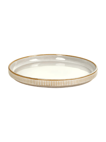 Ribbed Edge Ceramic Dinner Plate 20Cm