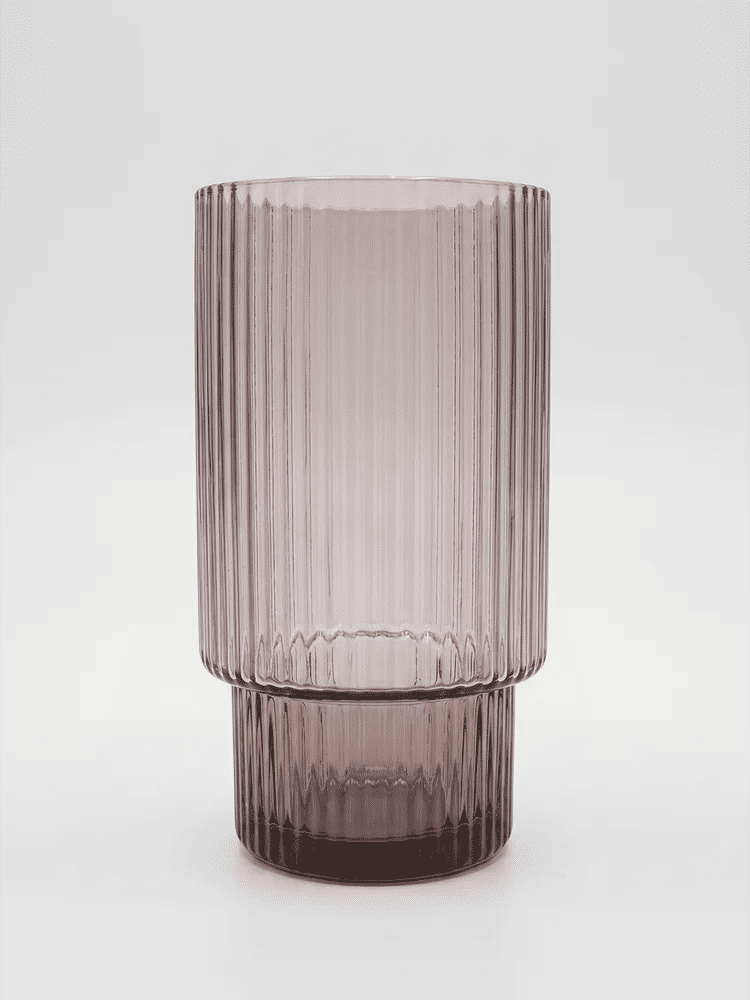 Ribbed Glass Tumbler 14cm