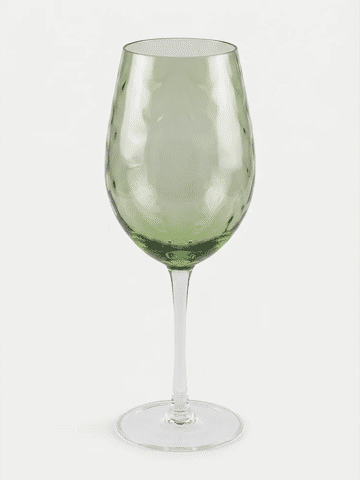 Hammered Glass Wine Goblet 22cm