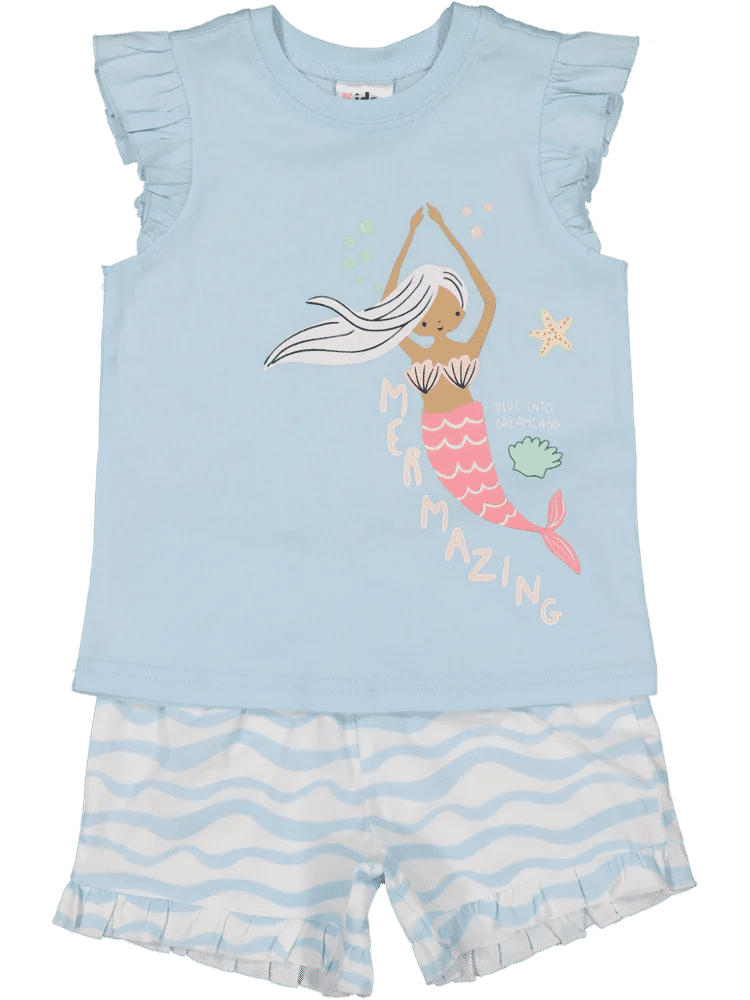 Mermaid Print Cotton Pyjama Set