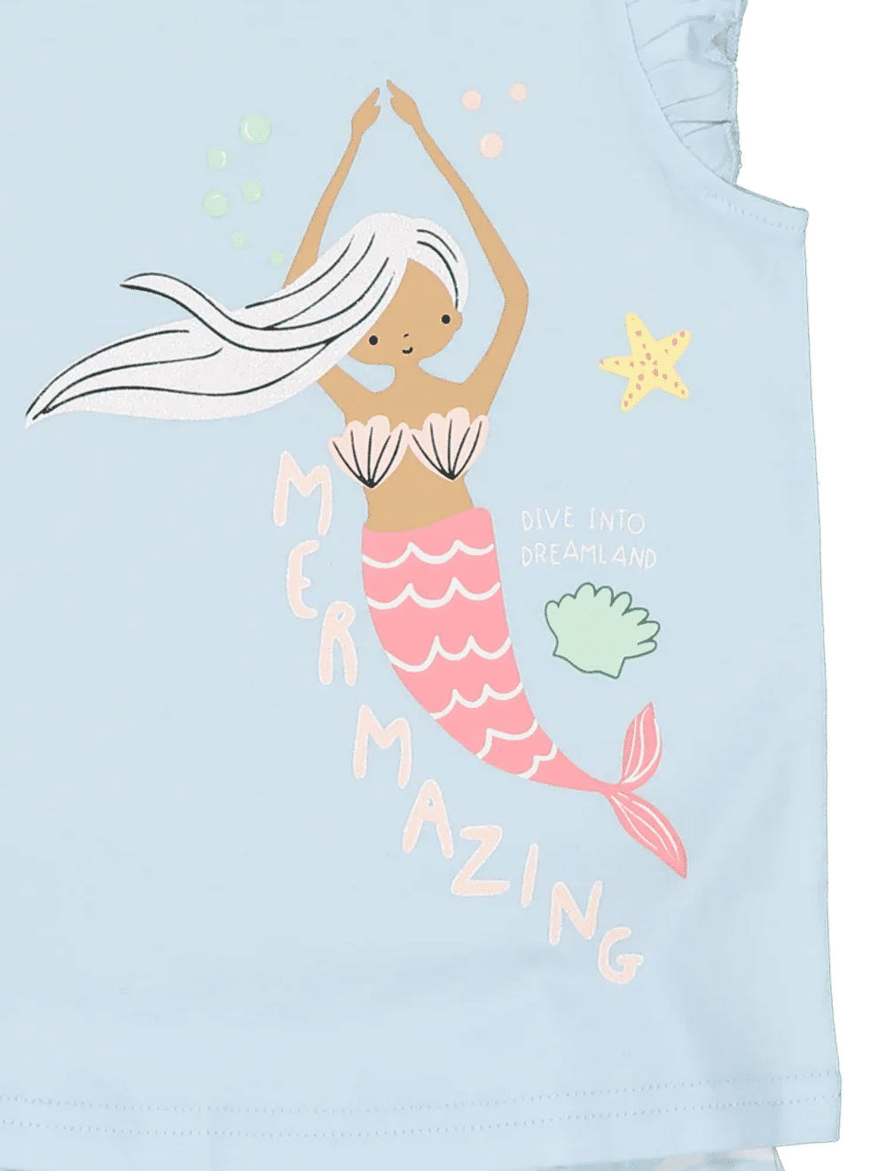 Mermaid Print Cotton Pyjama Set (1)