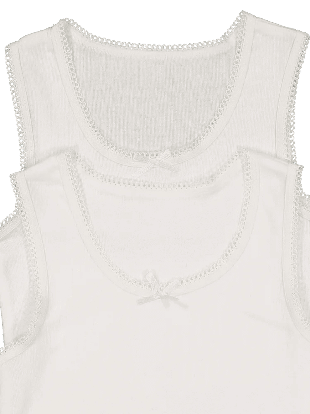 Two-Pack White Cotton Vests (2)