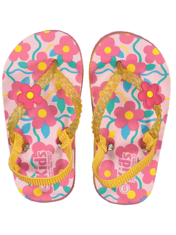 Floral Print Flip Flops
