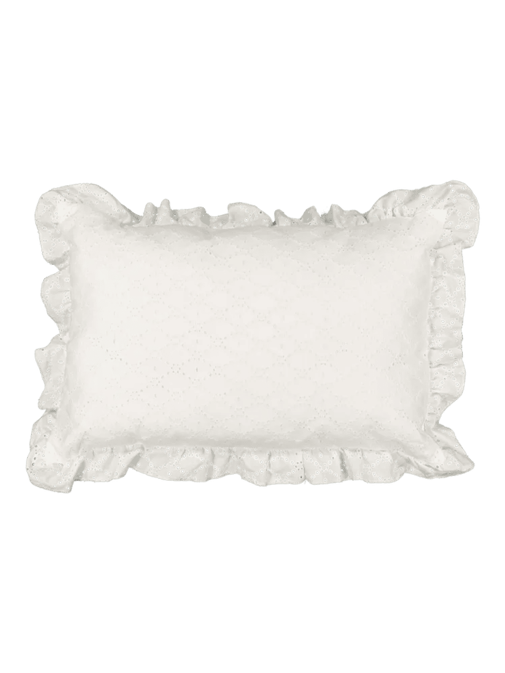 White Eyelet Ruffle Scatter Cushion 40x60cm