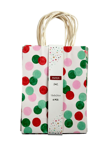 6 Piece Polka Dot Paper Gift Bag