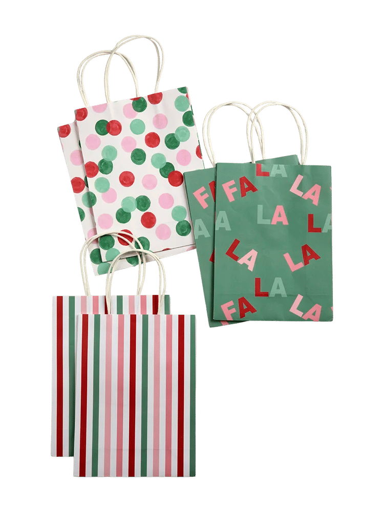 6 Piece Polka Dot Paper Gift Bag (1)
