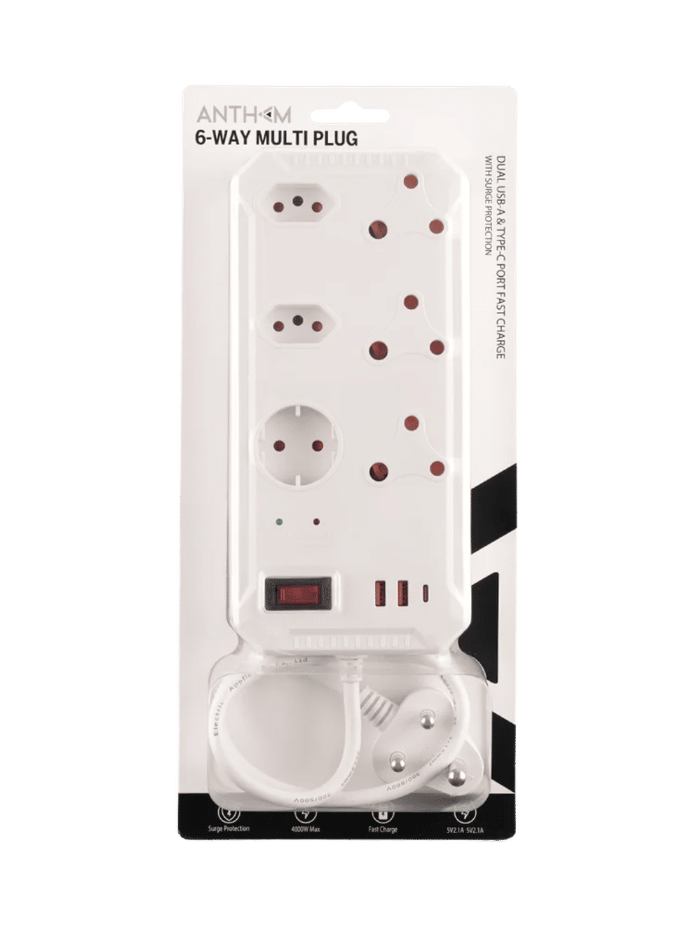 Anthem 6-Way Multi Plug With Usb