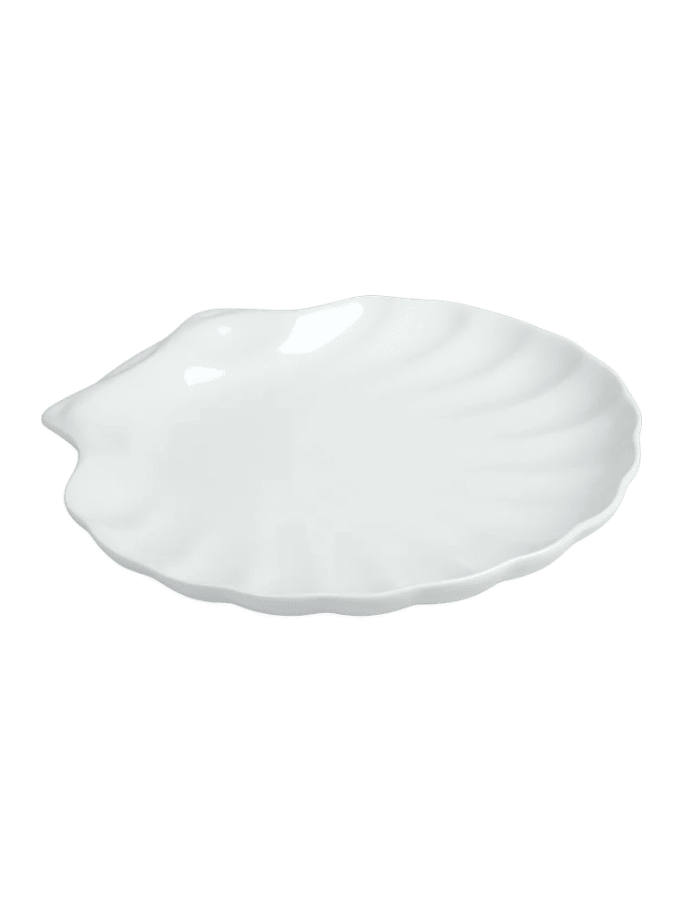 White Shell Shaped Ceramic Plate 29cm