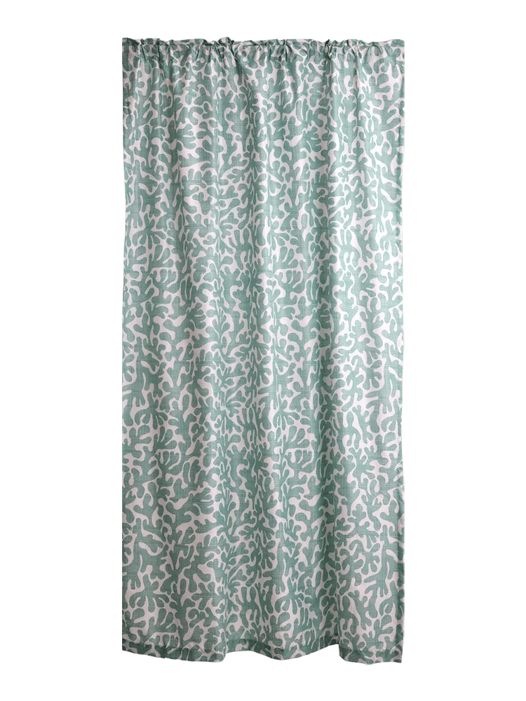 Coastal Coral Unlined Taped Curtain (1)