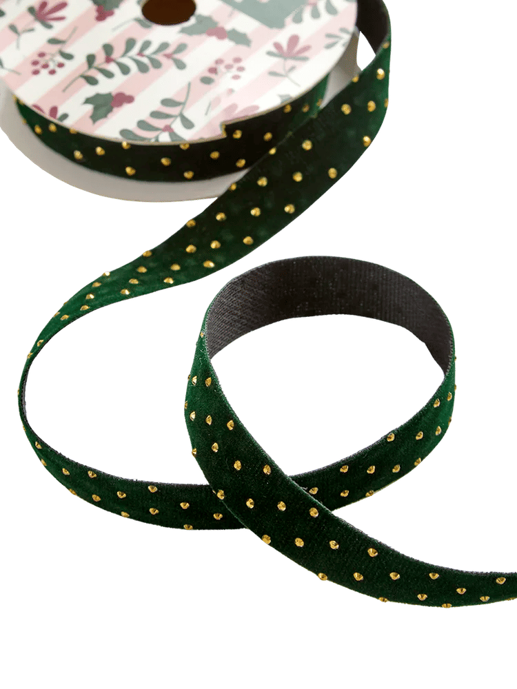 Green Velvet Christmas Ribbon 1.5cm x 5m (1)