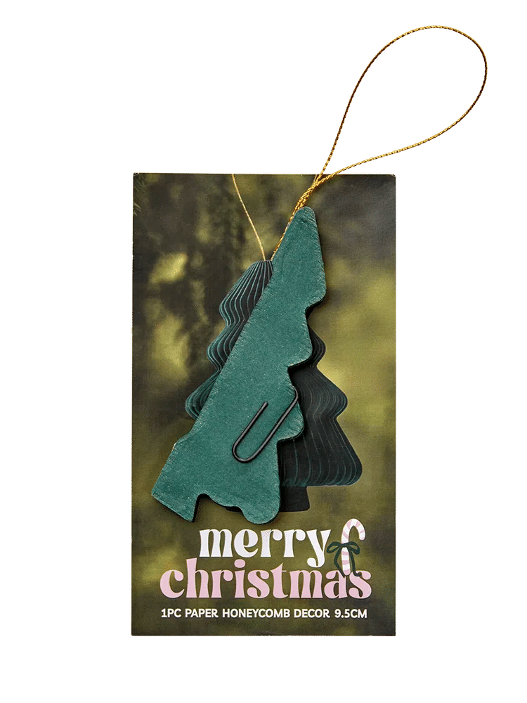 Green Paper Honeycomb Christmas Tree Bauble (1)