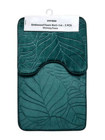 2-Piece Embossed Memory Foam Bath Mat Set