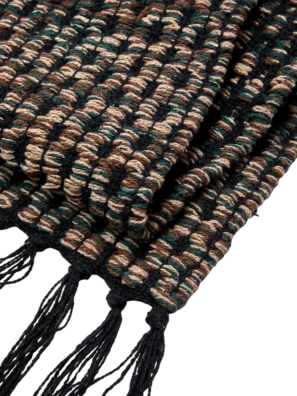 Textured Woven Rug with Fringe (1)