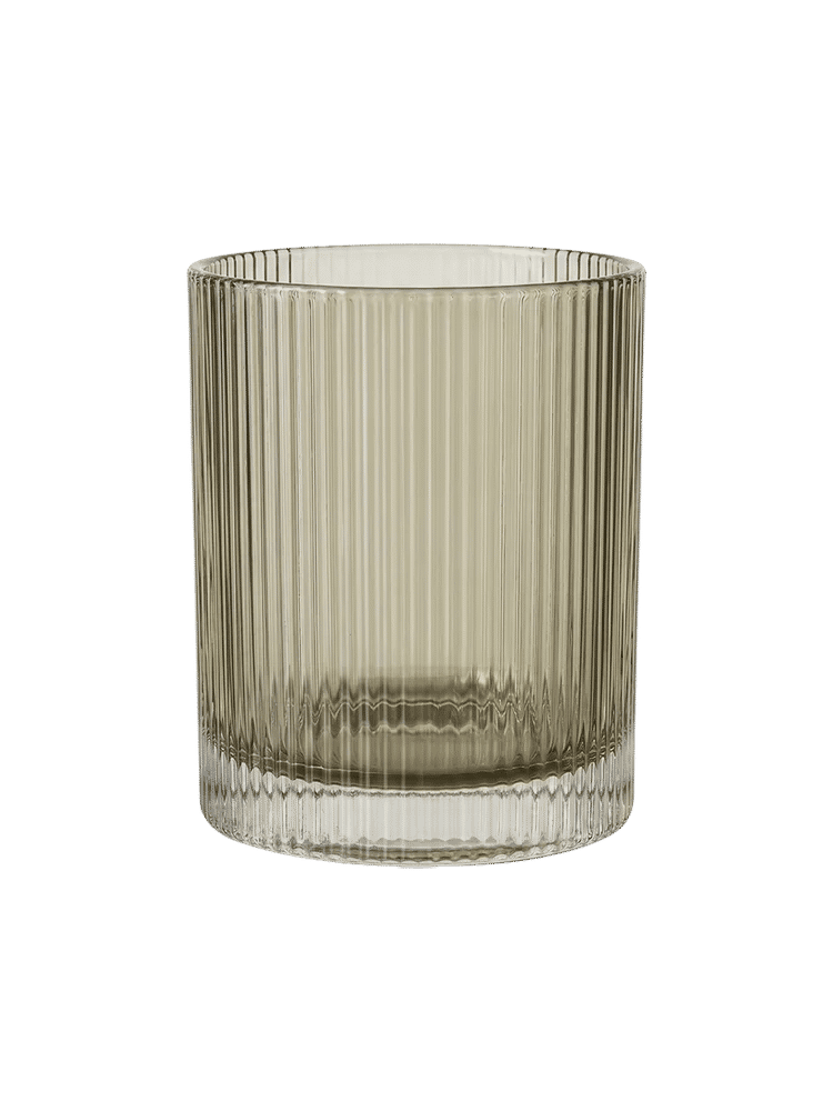 Ribbed Glass Tumbler ( Assorted ) 8x8x10cm (1)