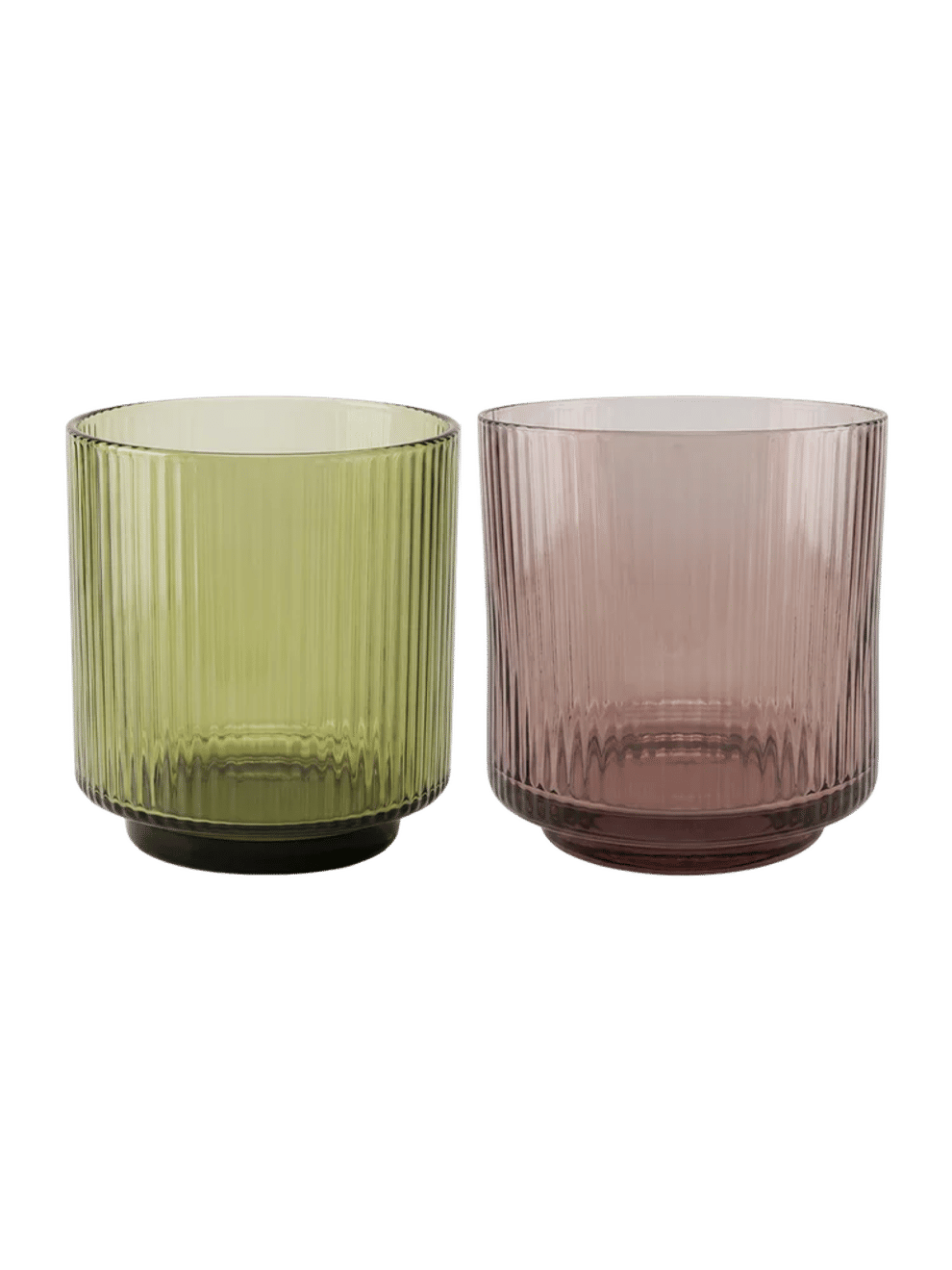 Ribbed Glass Tumbler ( Assorted ) 8x6x8.5cm