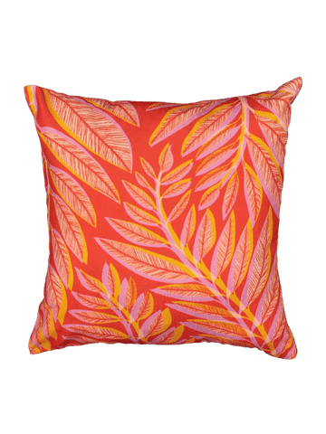 Orange Leaf Print Scatter Cushion
