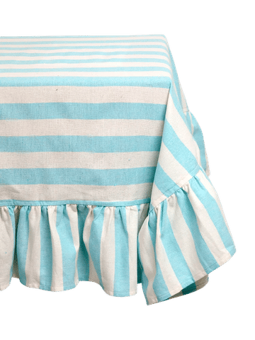 Striped Ruffled Tablecloth