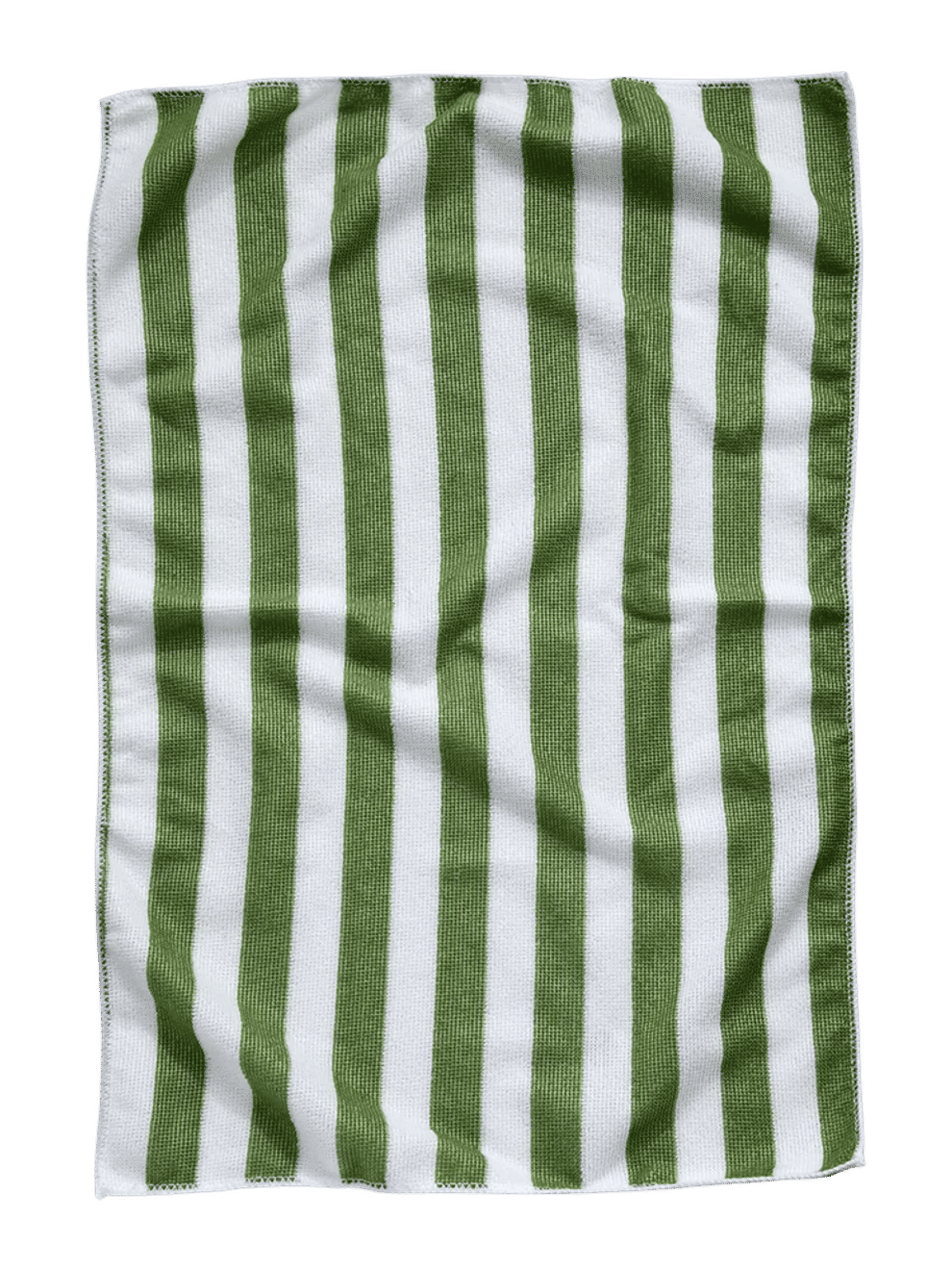 Green and White Striped Dishcloth