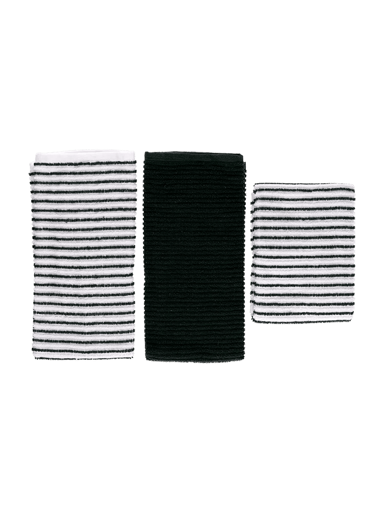 3 Pack Striped and Solid Dishcloth (1)