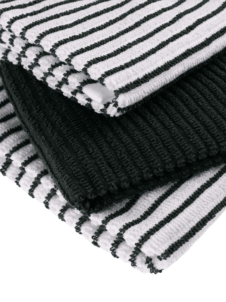 3 Pack Striped and Solid Dishcloth (2)