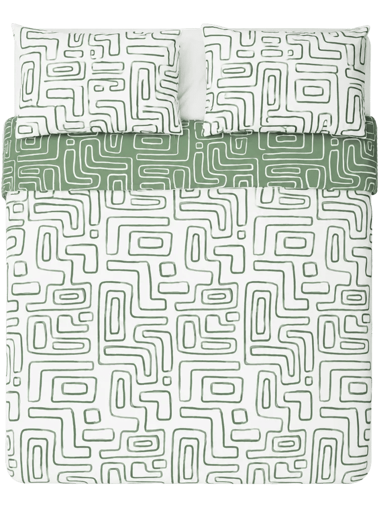Queen Graphic Print Duvet Cover Set