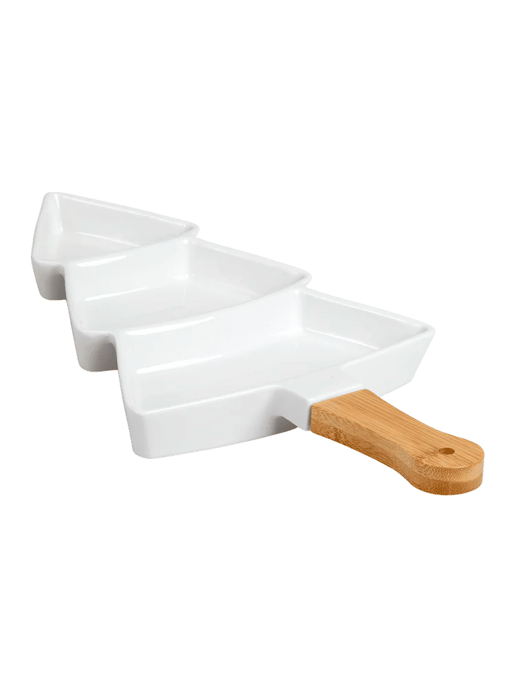 White Ceramic Tree Platter 37cm