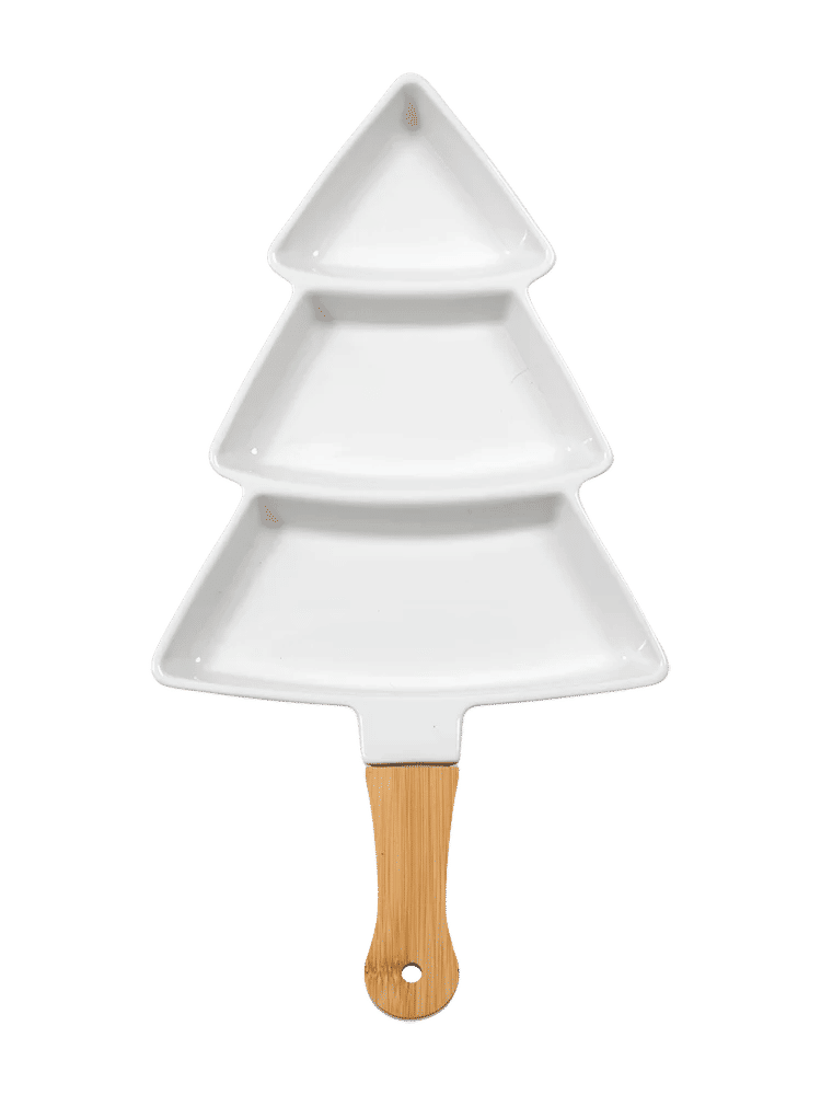 White Ceramic Tree Platter 37cm (1)