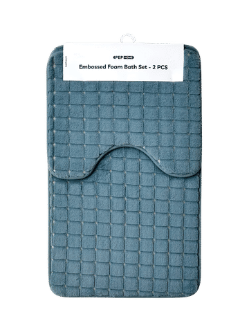 2-Piece Embossed Foam Bath Mat Set