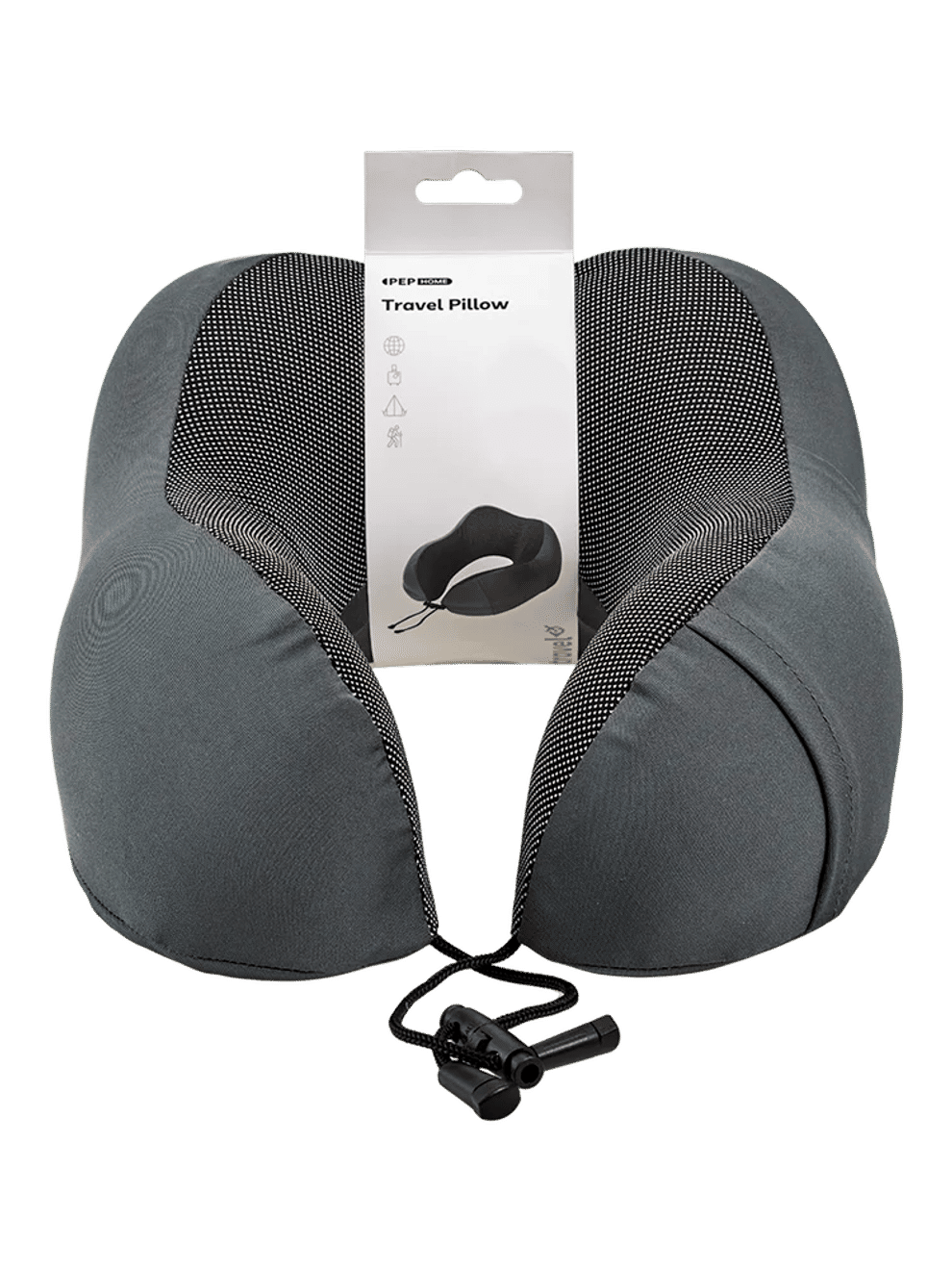 Grey Contoured Travel Pillow