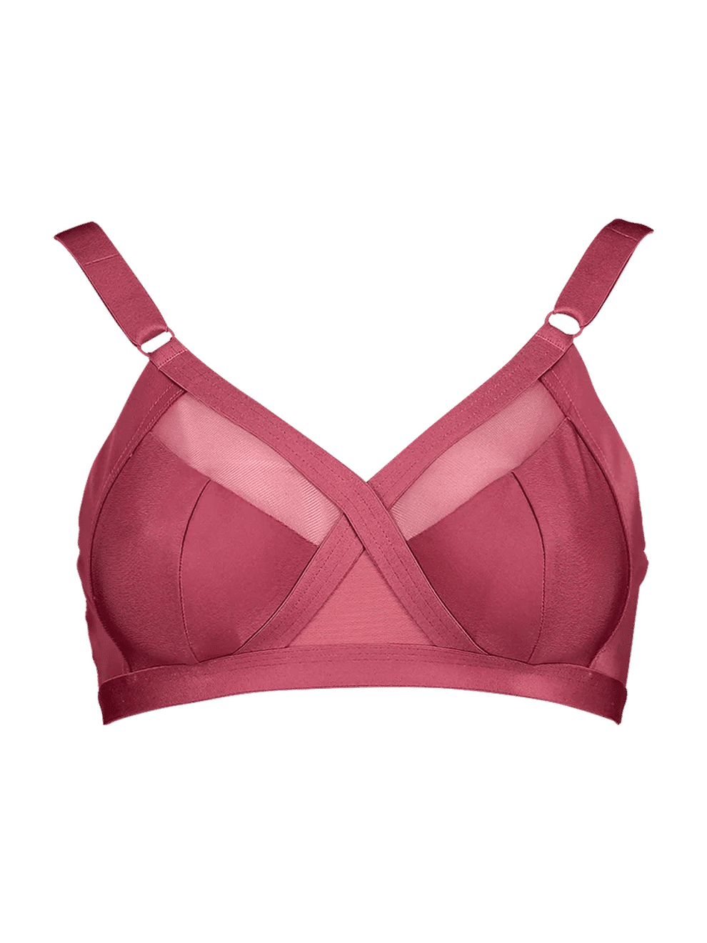 Berry Red Cross-Front Bra