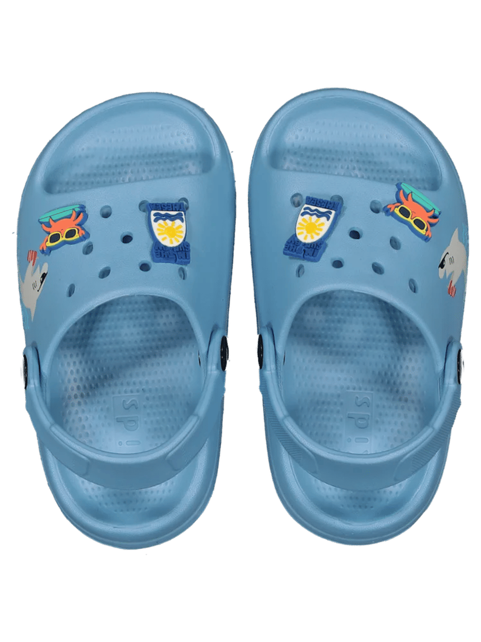 Blue Shark Print Sandals