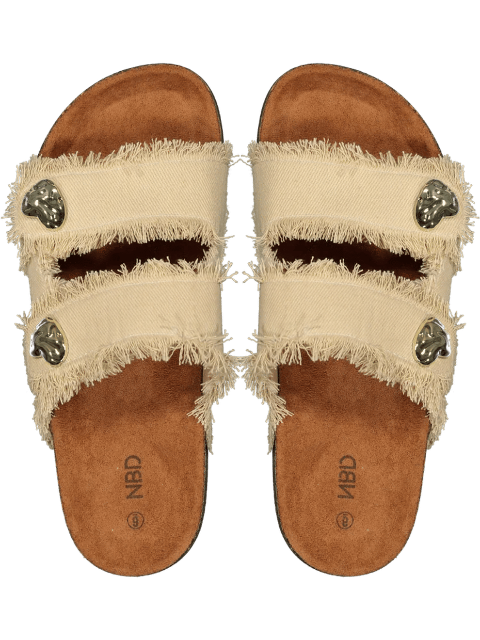 Fringe Detail Double Strap Sandals