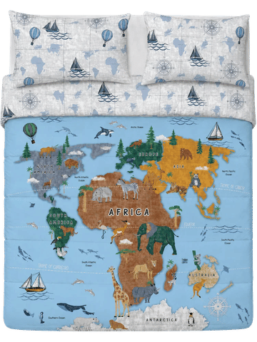 Double World Map Comforter