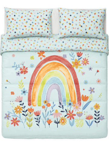 Single Rainbow Print Comforter