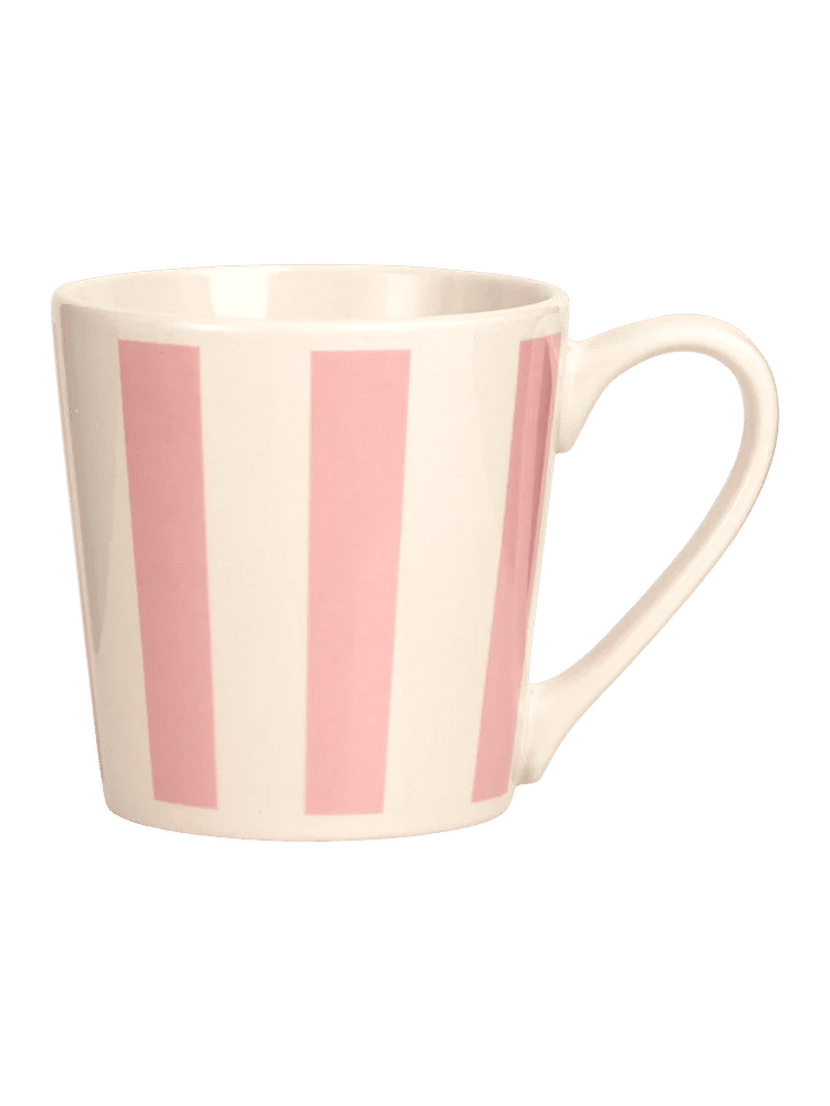 Pink Striped Ceramic Coffee Mug
