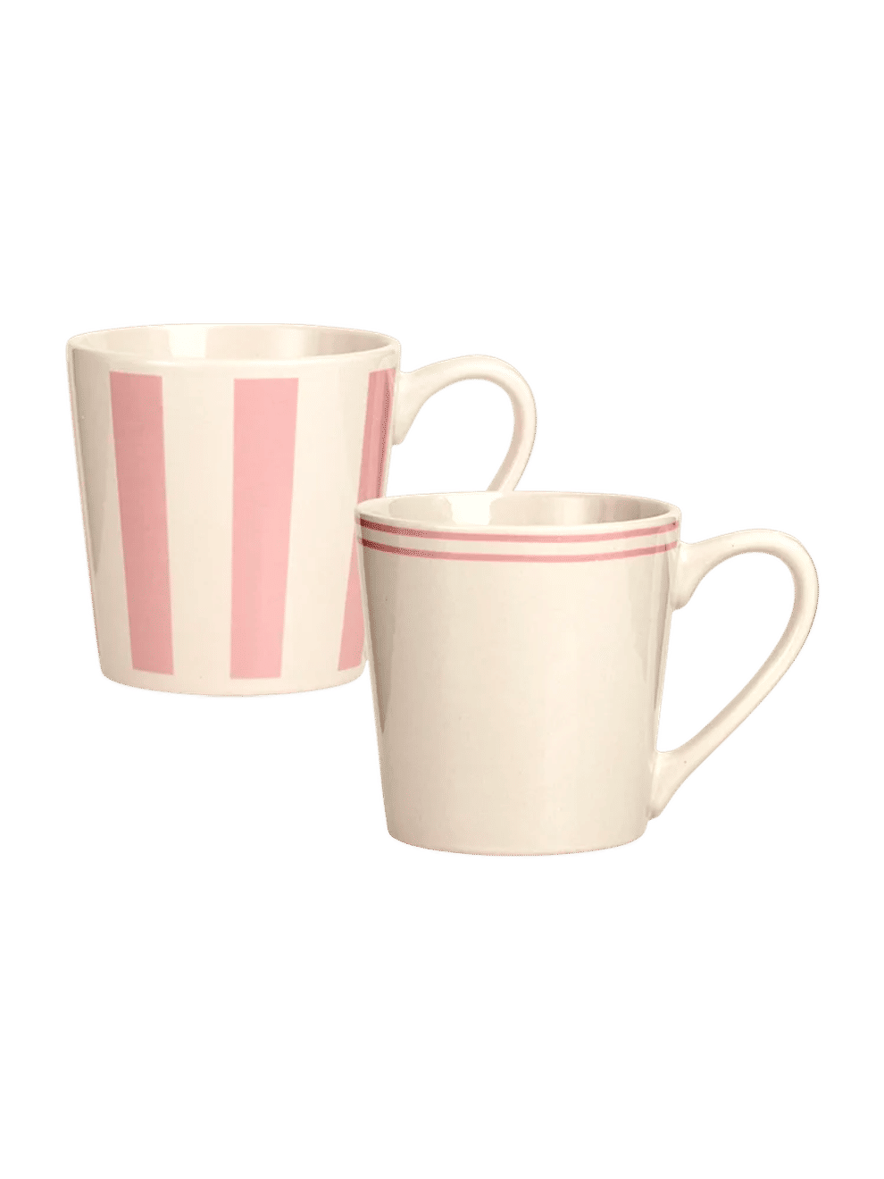 Pink Striped Ceramic Coffee Mug (2)