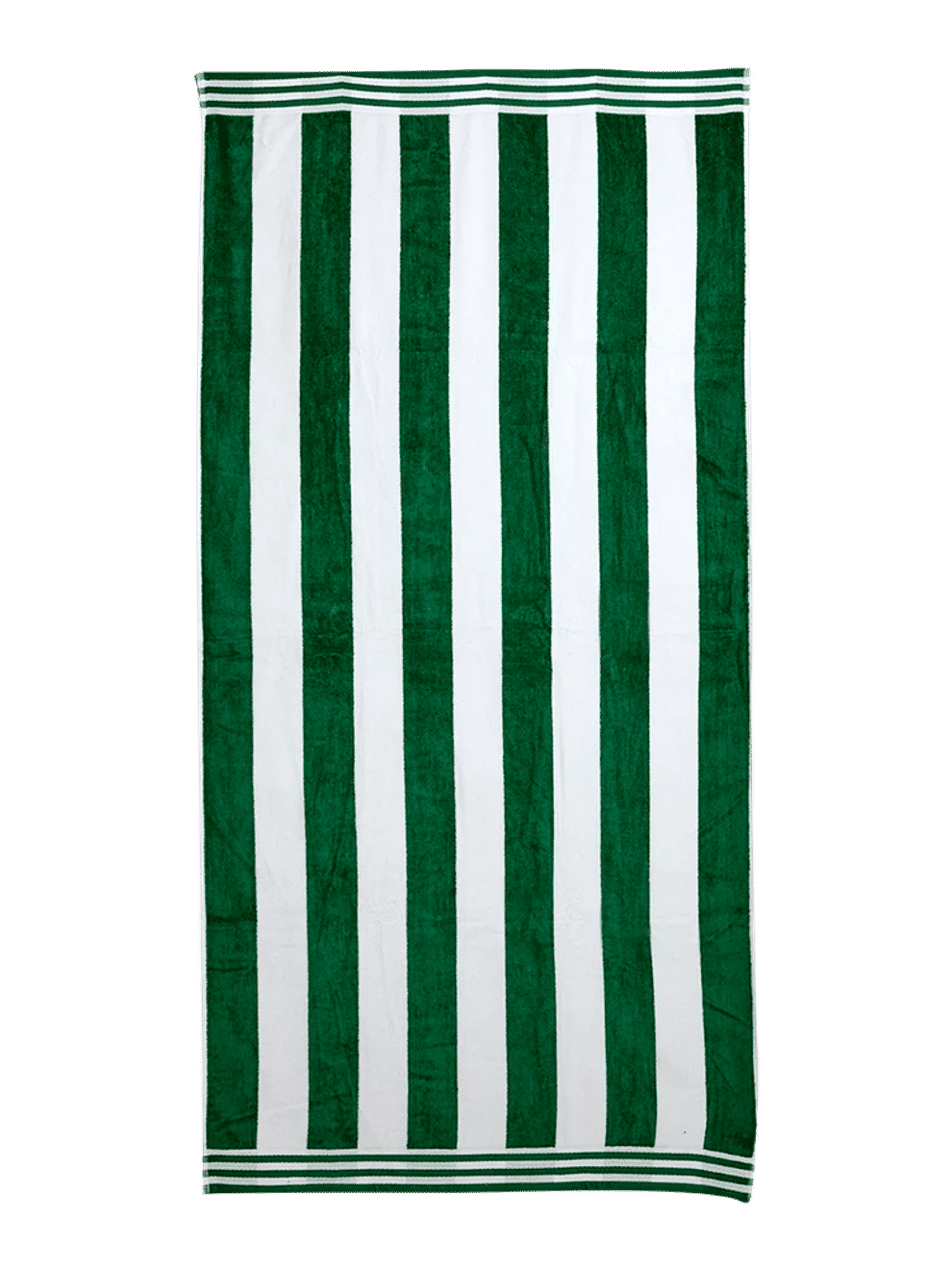 Green and White Striped Beach Towel