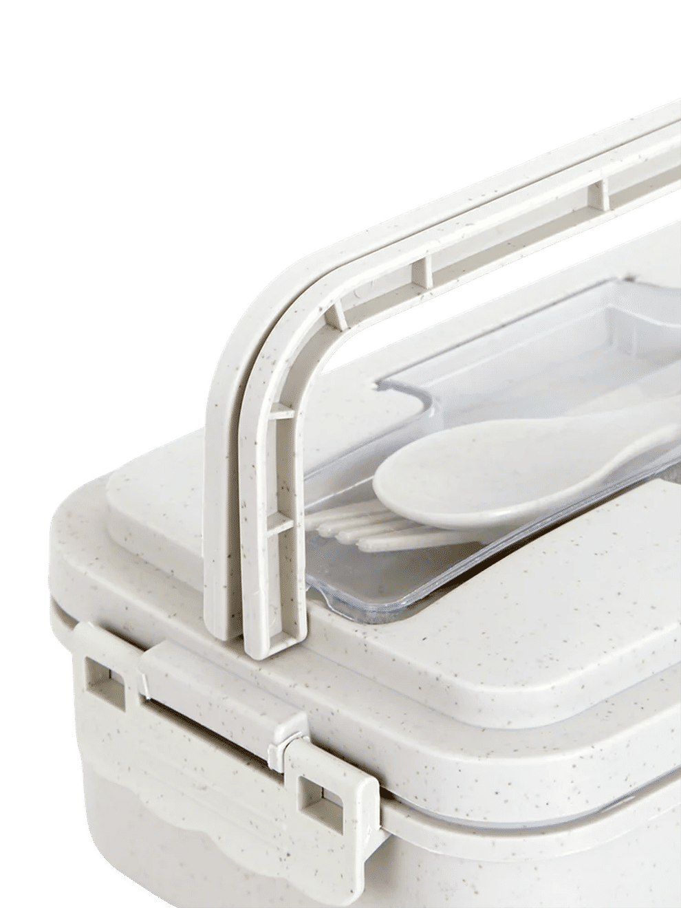 4 Piece Cream Rectangular Lunch Box 20cm (4)