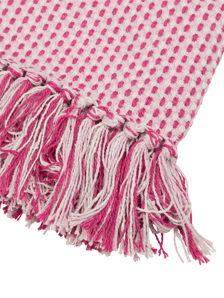 Pink Woven Tasselled Rug (1)